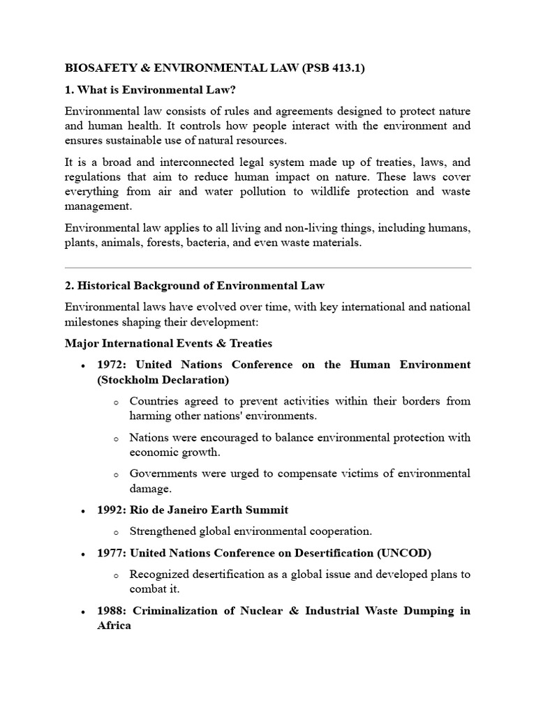 Overview of Environmental Law in Nigeria | PDF | Environmental Law | Waste
