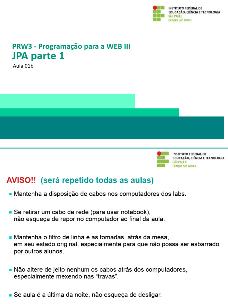 Aula01b JPA Parte1 | PDF | Informática | Programação de computadores