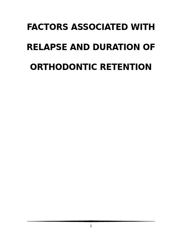 Factors Influencing Orthodontic Retention | PDF | Orthodontics ...
