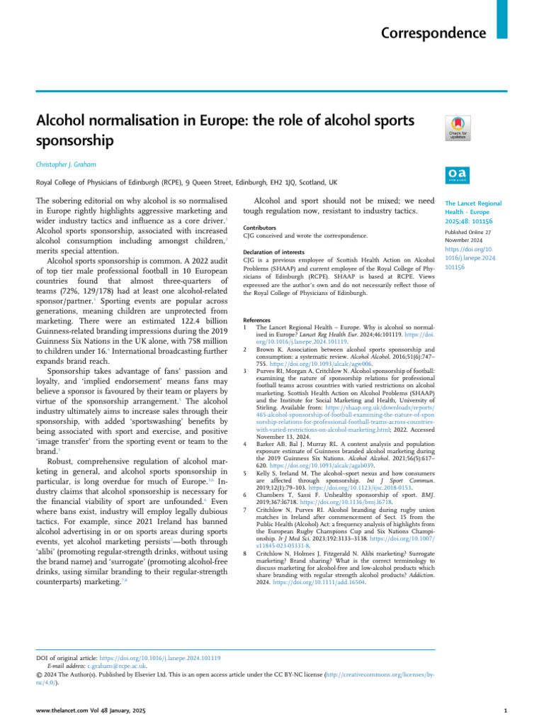 Alcohol Normalisation in Europe The Role of Alcoh | PDF