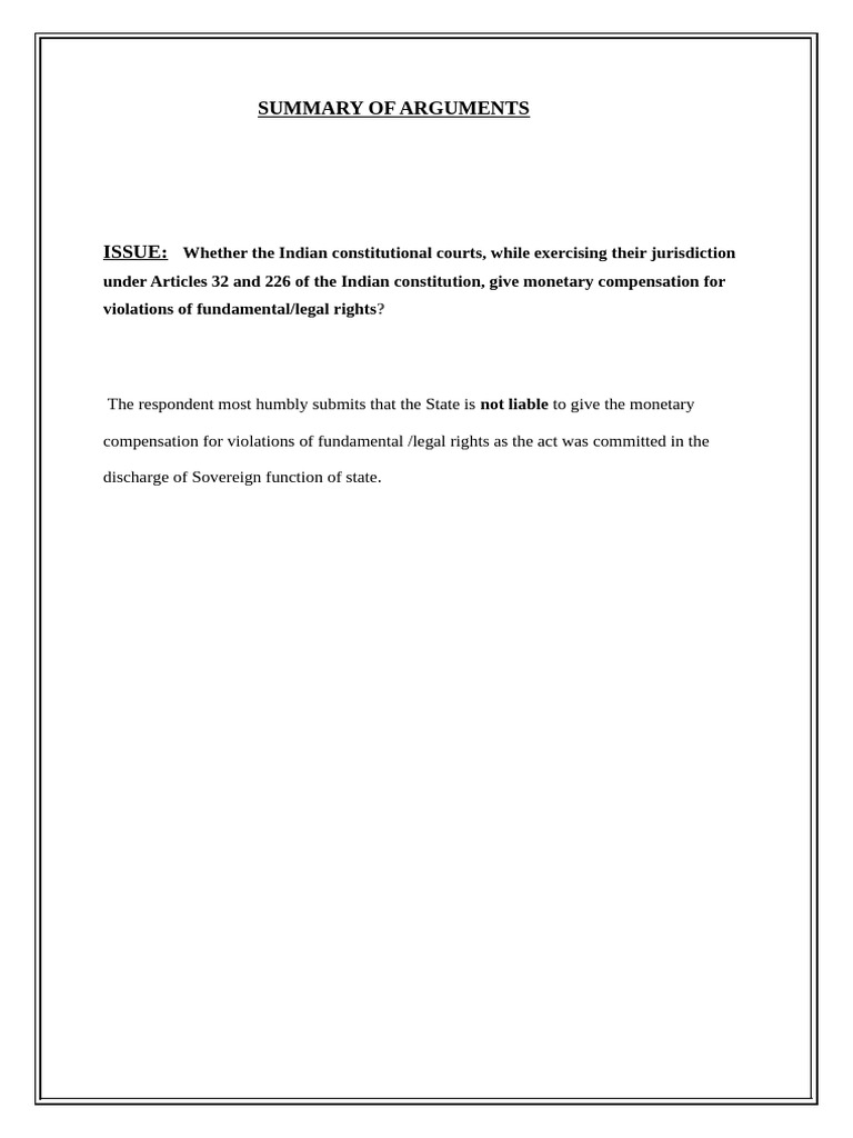 Summary of Arguments Respondent | PDF