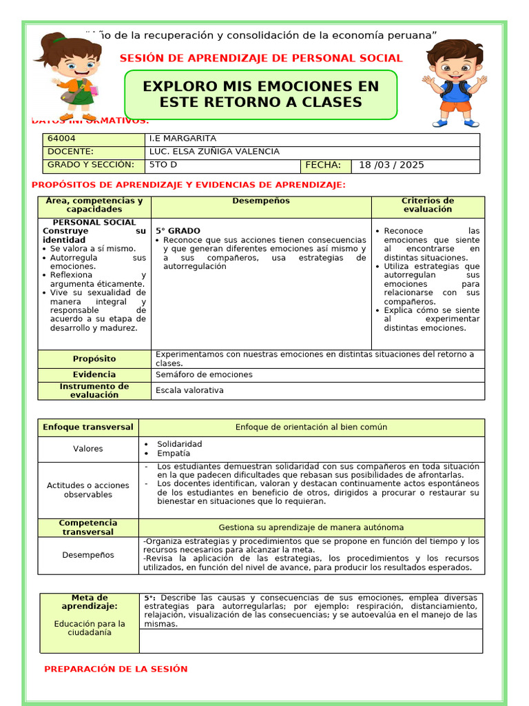Explorando Emociones en el Aula | PDF | Las emociones | Evaluación
