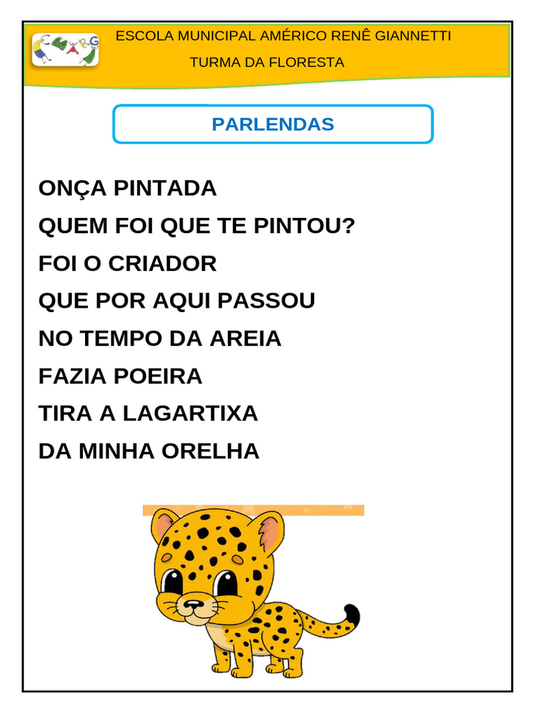 Atividade Onça Pintada | PDF
