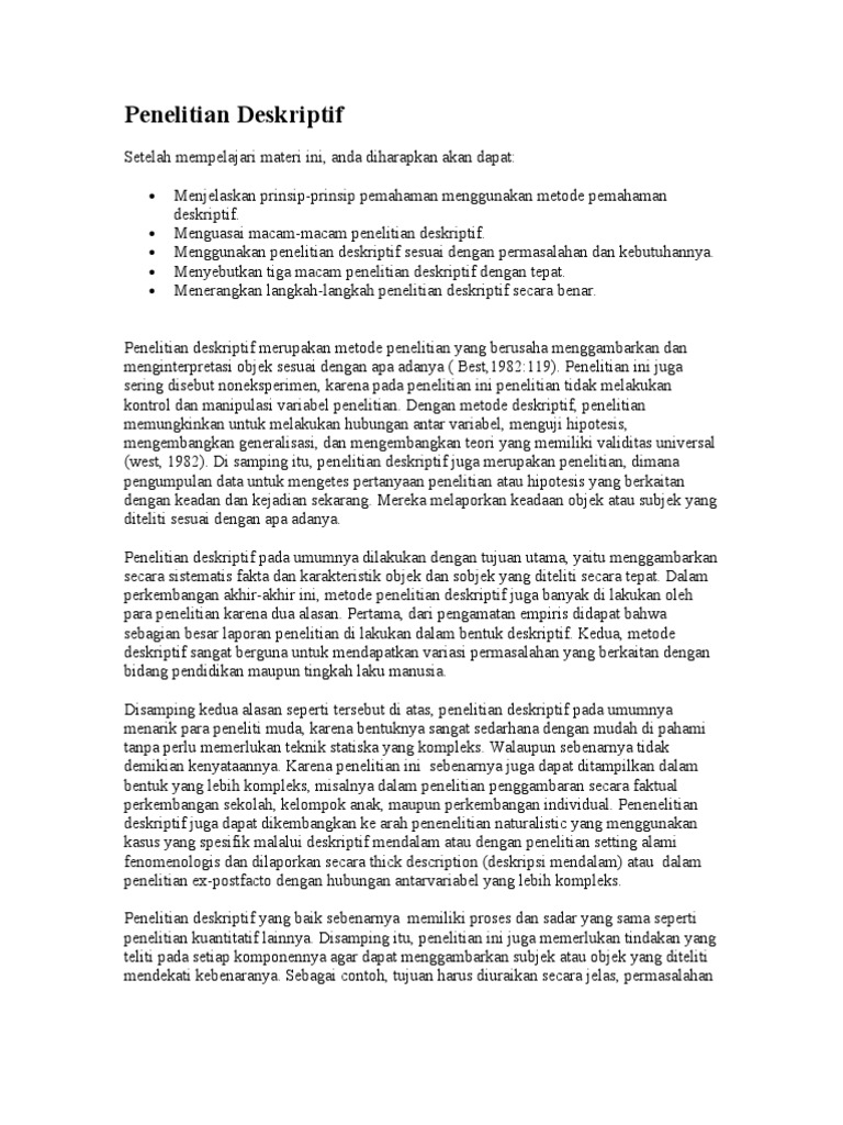 Penelitian Deskriptif