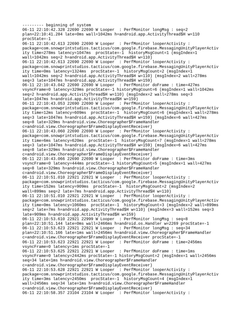 Performance Monitoring Logs for Tacticus | PDF | Computing Platforms ...