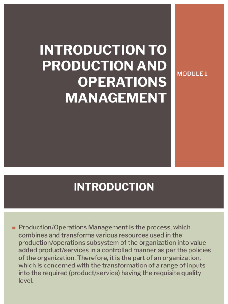 Ntroduction To Production And Operations Management Pptx Pdf Goods