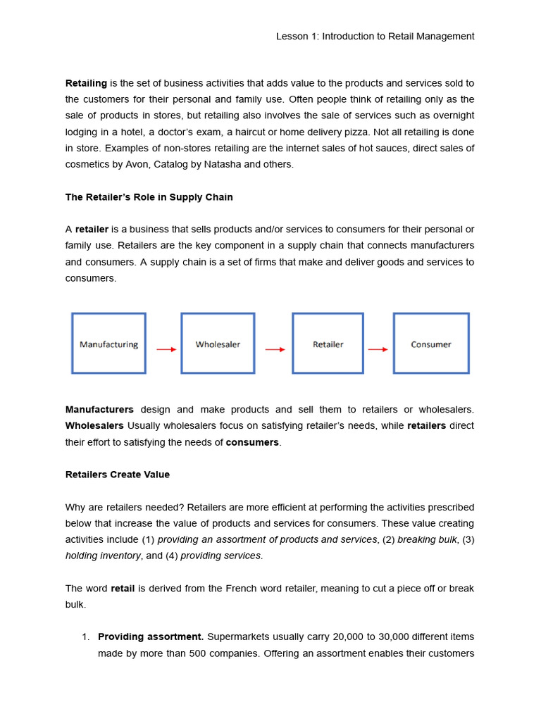 Introduction to Retail Management Basics | PDF | Retail | Inventory