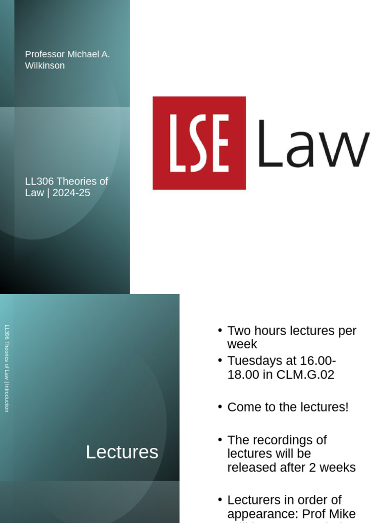 LL306 Theories of Law Course Overview | PDF | Jurisprudence | Natural Law