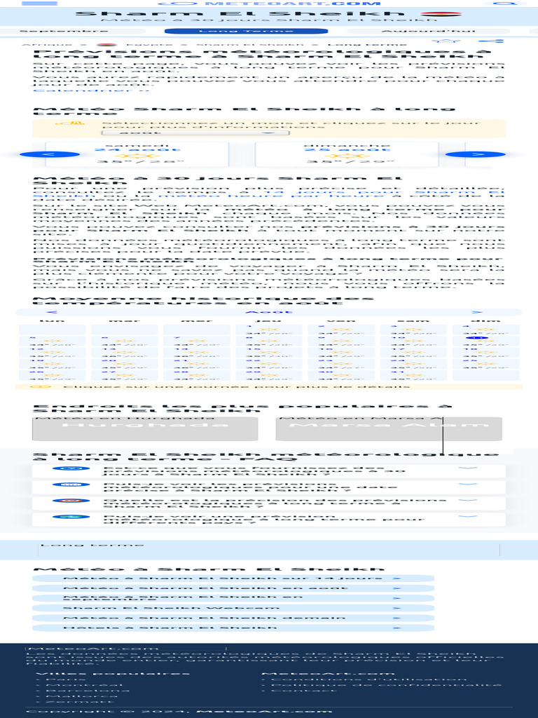 Météo À 30 Jours Sharm El Sheikh Météo À Long Terme | PDF | Météorologie