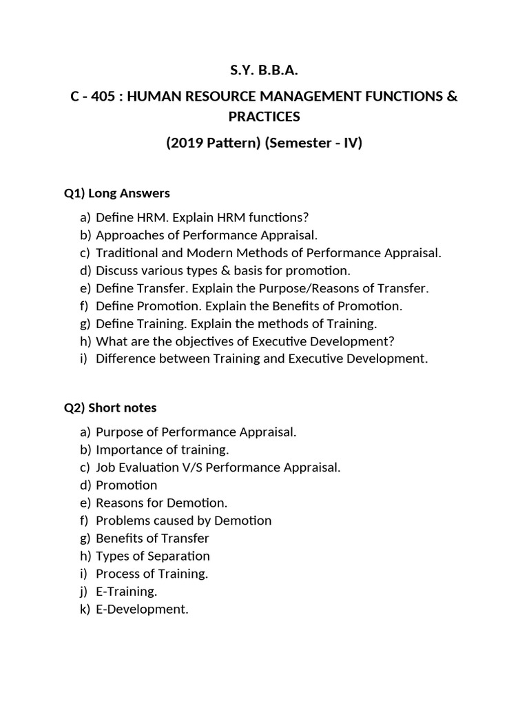 Human Resource Management Functions | PDF