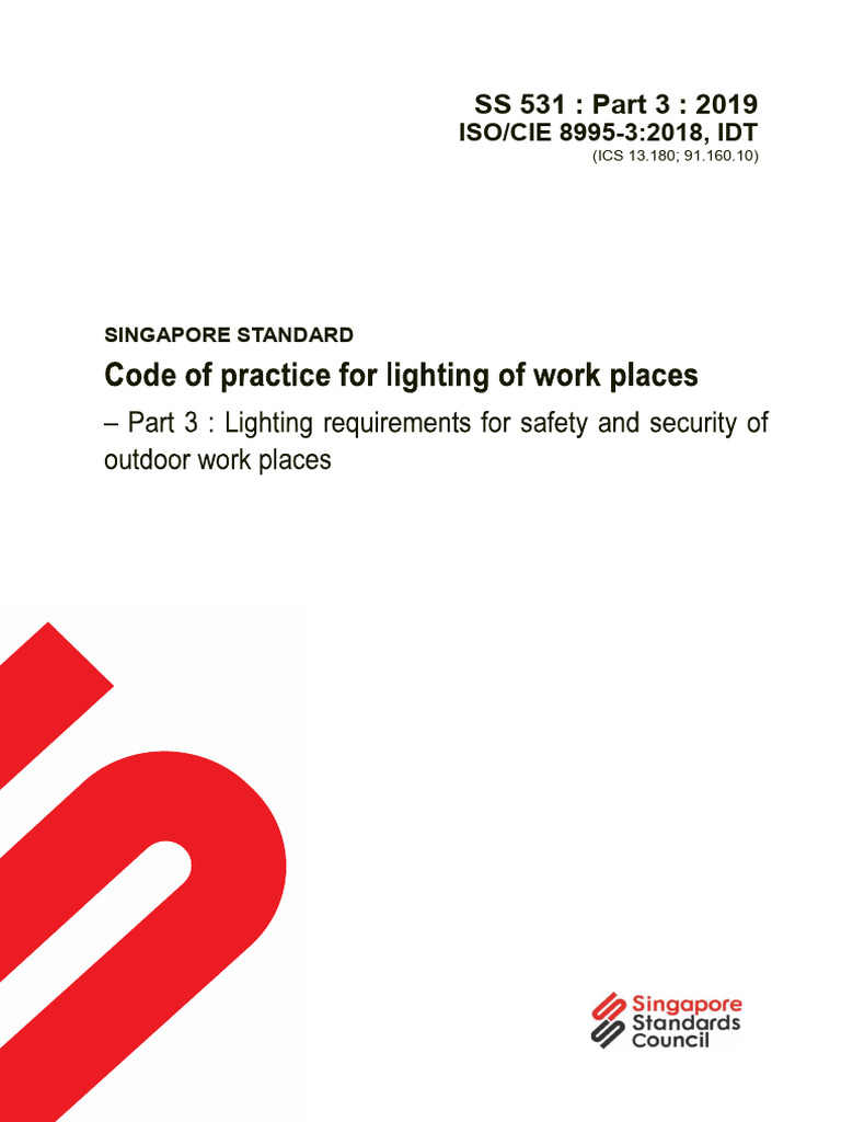 SS531-Pt 3 2008 - Lighting of Work Places - 2019 | PDF