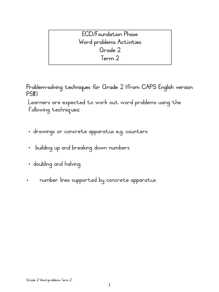 Grade 2 Problem-Solving Techniques | PDF