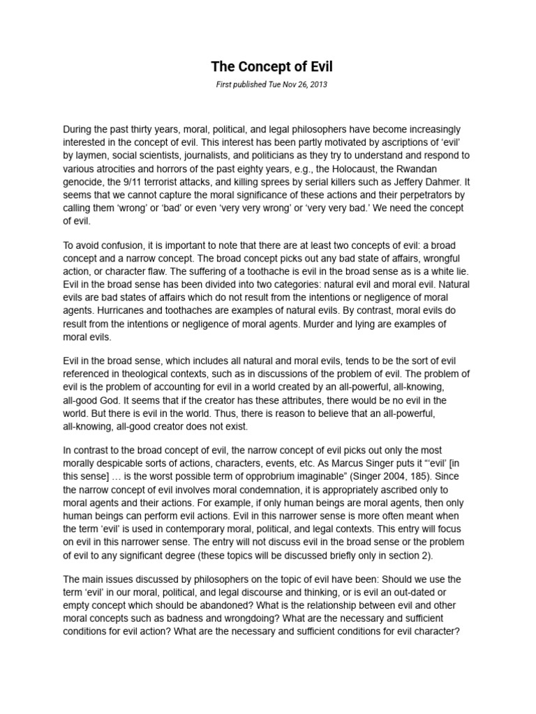 Understanding the Concept of Evil | PDF | Evil | Hannah Arendt