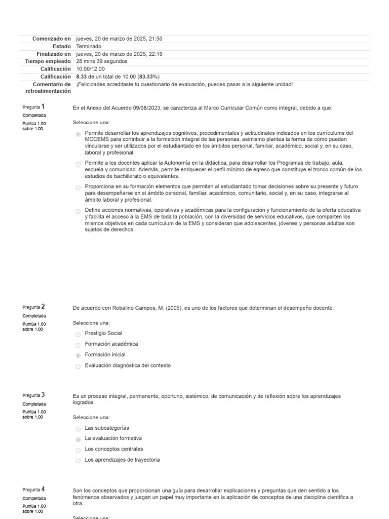 Evaluación del Marco Curricular Común | PDF | Maestros | Evaluación