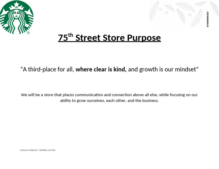 75th Store Purpose | PDF