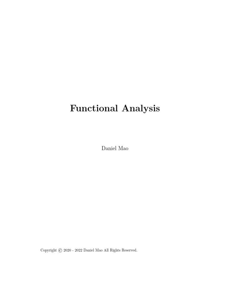 Functional Analysis | PDF | Basis (Linear Algebra) | Continuous Function