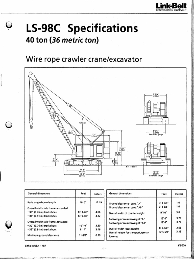 Linkbelt LS-98C | PDF