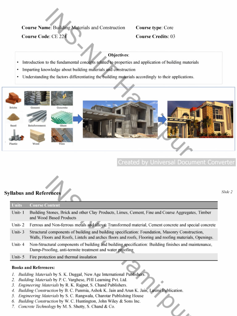 CE 224-Building Materials and Construction-3 | PDF