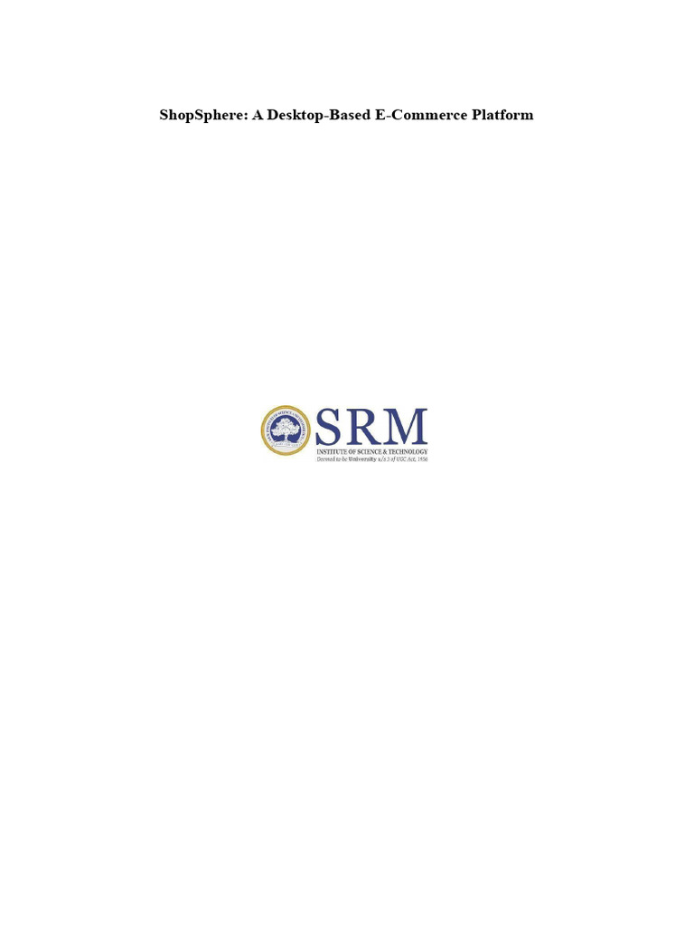 ShopSphere: Desktop E-Commerce Solution | PDF | Databases | Software ...