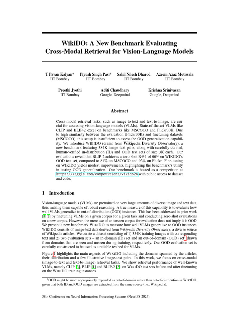 WIKIDO: Benchmark for VLM OOD Evaluation | PDF | Metadata | Wikipedia