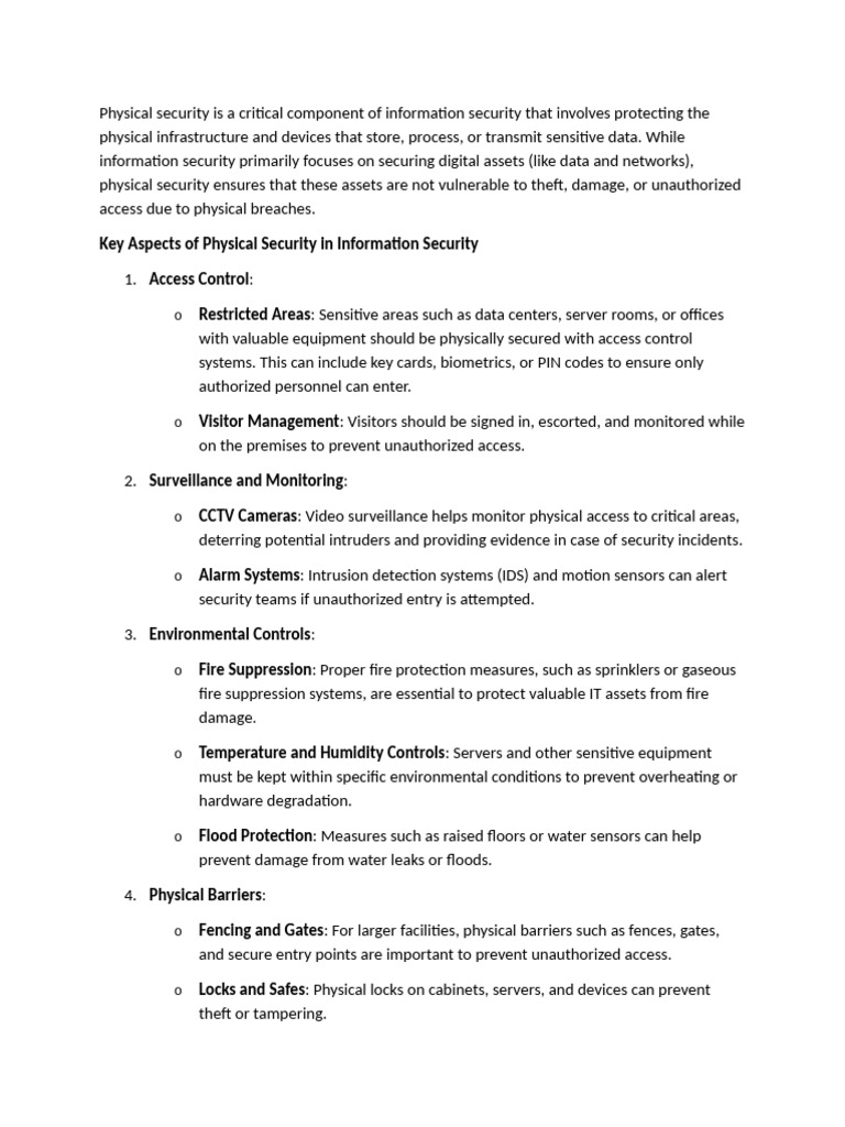 Essential Physical Security Measures | PDF | Security | Computer Security