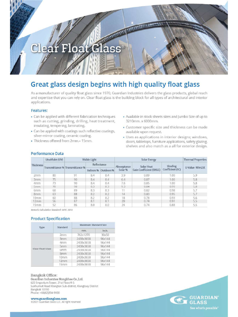 Data Sheet Clear Glass | PDF