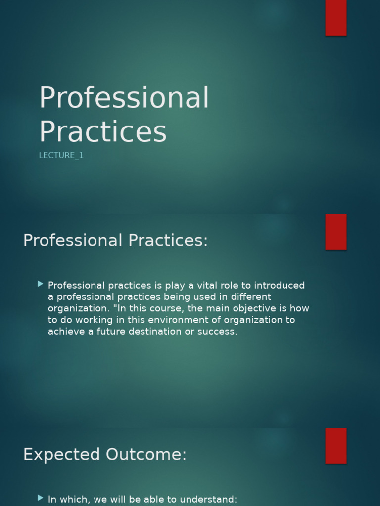 Understanding Professional Practices | PDF