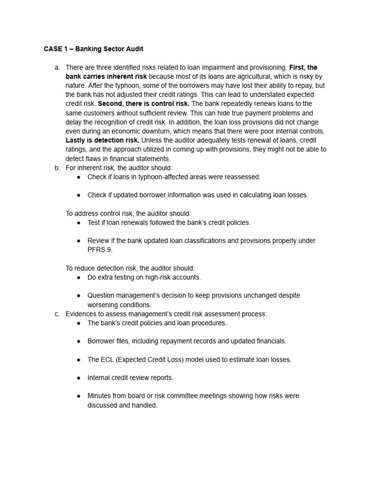 Banking Audit: Loan Impairment Risks | PDF