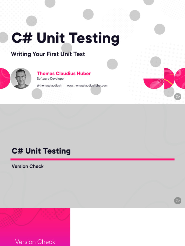 Writing Your First Unit Test Slides | PDF