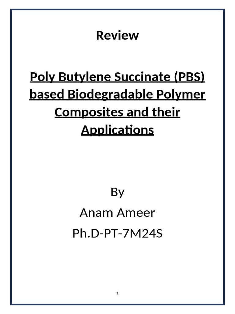 Pbs and Its Applications Anam | PDF | Composite Material | Plastic