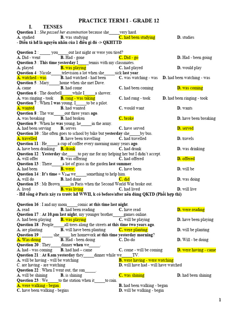 Grade 12 English Practice Exercises | PDF