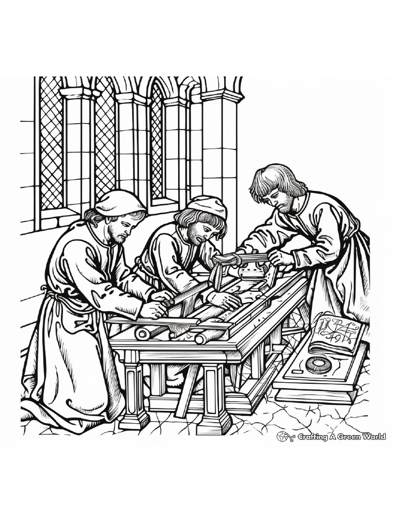 Medieval Craftsmen and Artisans Coloring Pages 1 | PDF