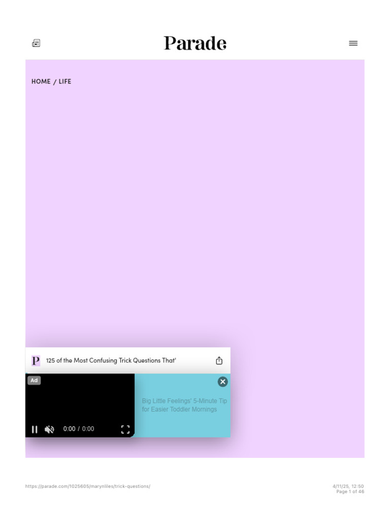 125 Trick Questions (With Answers) That Are Confusing | PDF