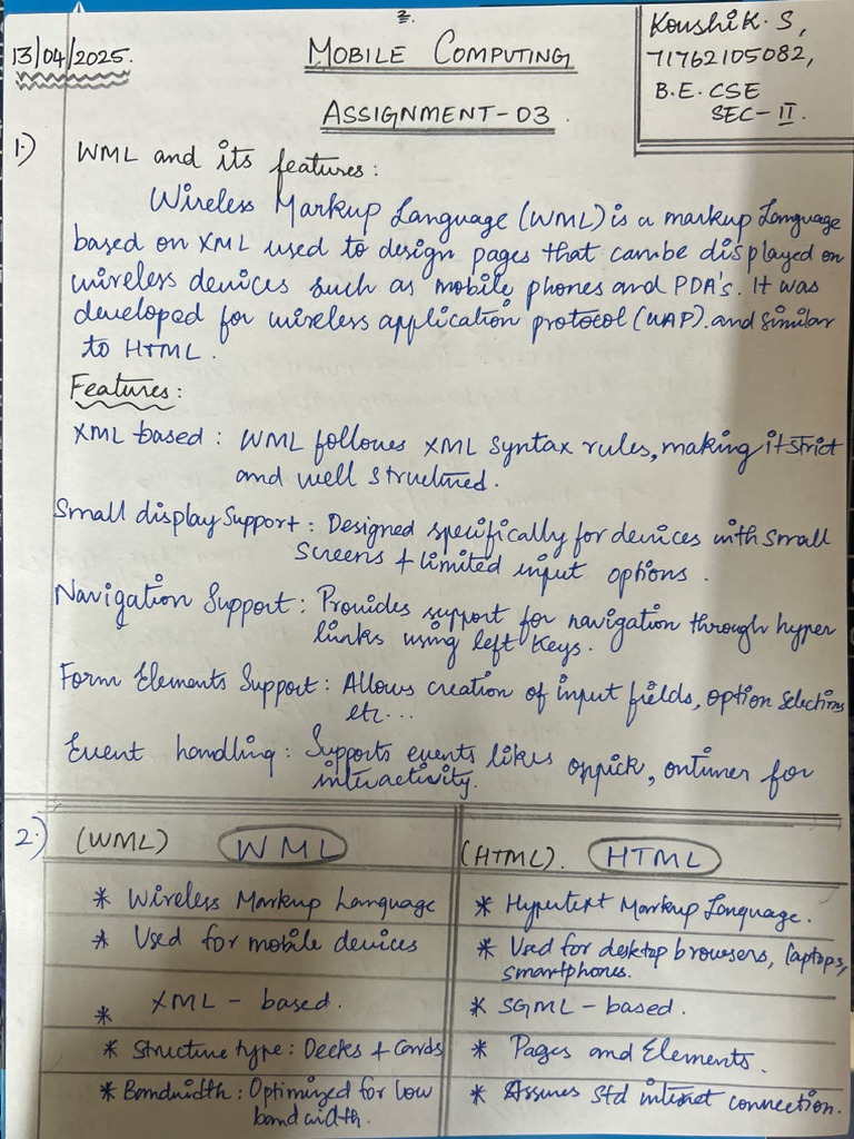 Mobile Computing Assignment 3 | PDF