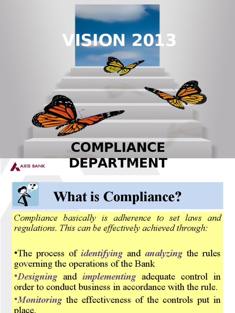 Compliance Department Vision 2013 | PDF | Money Laundering | Regulatory ...