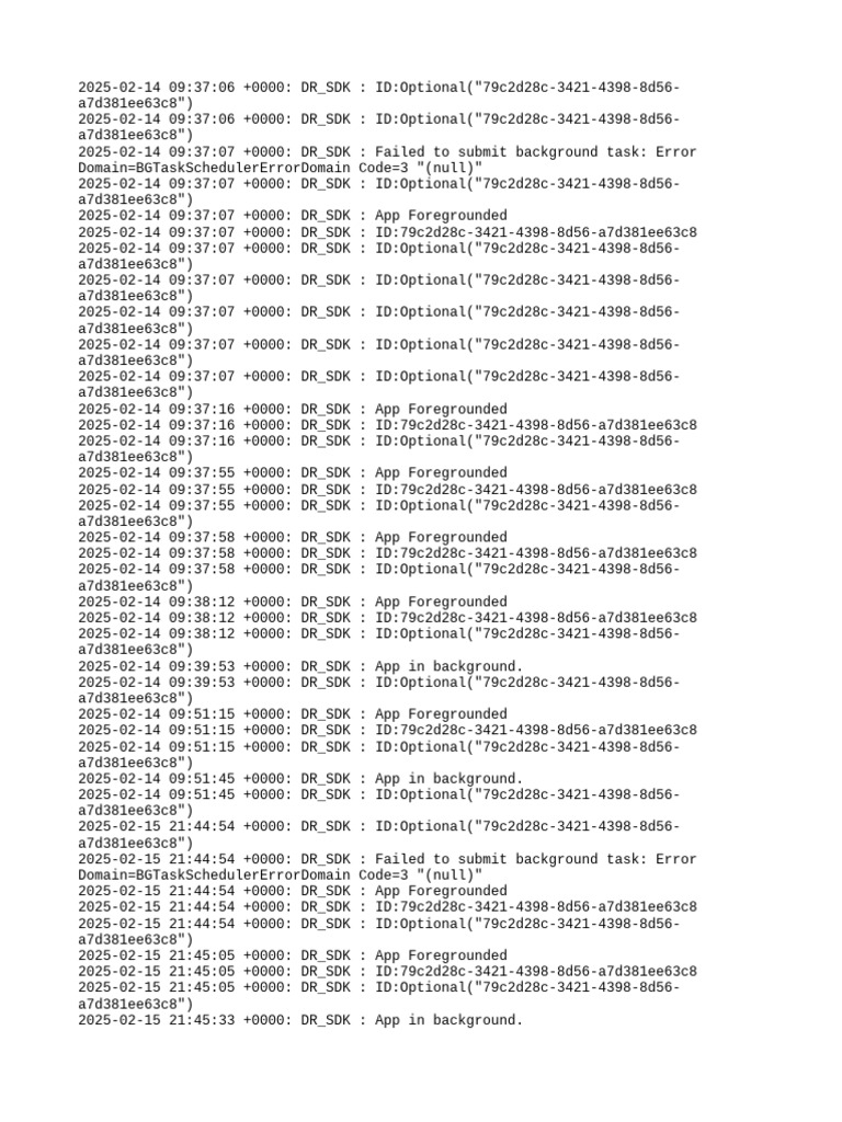 DR_SDK Background Task Errors | PDF