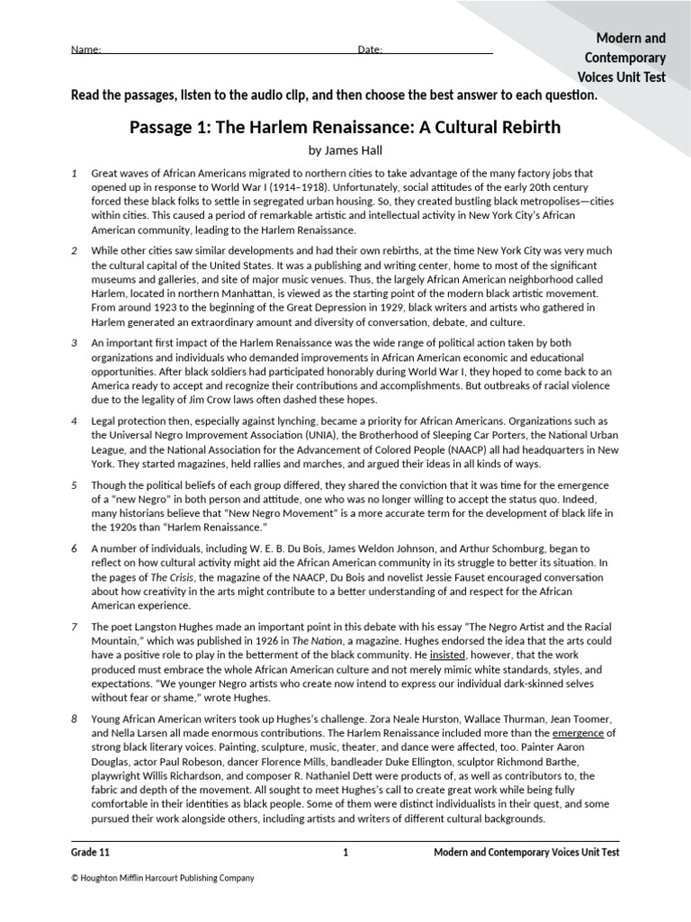 Understanding the Harlem Renaissance | PDF | Harlem Renaissance