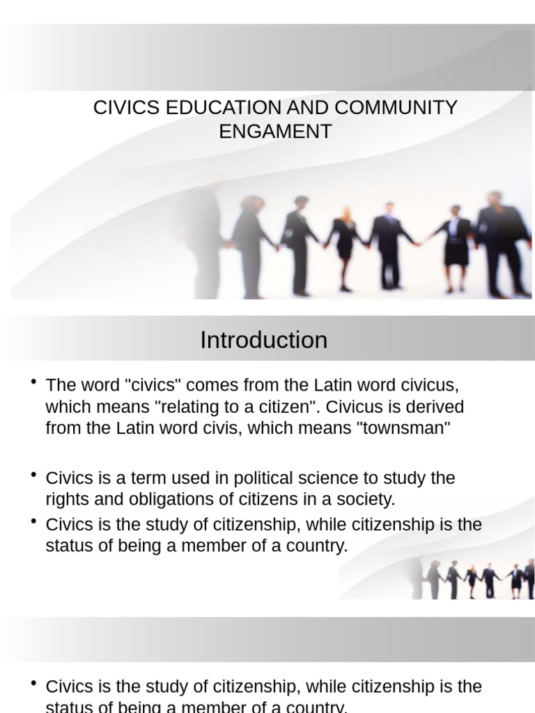 Civics Education and Community Engament | PDF
