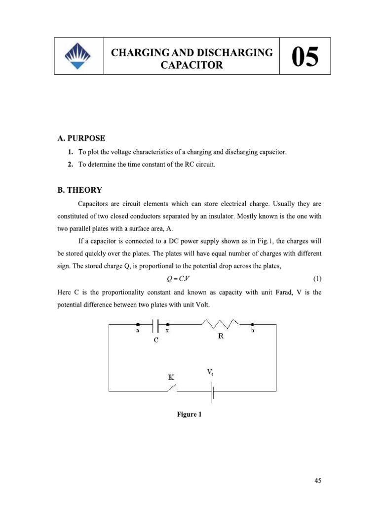 4th Phy1002 Experiment Charging and Discharging A Capacitor | PDF