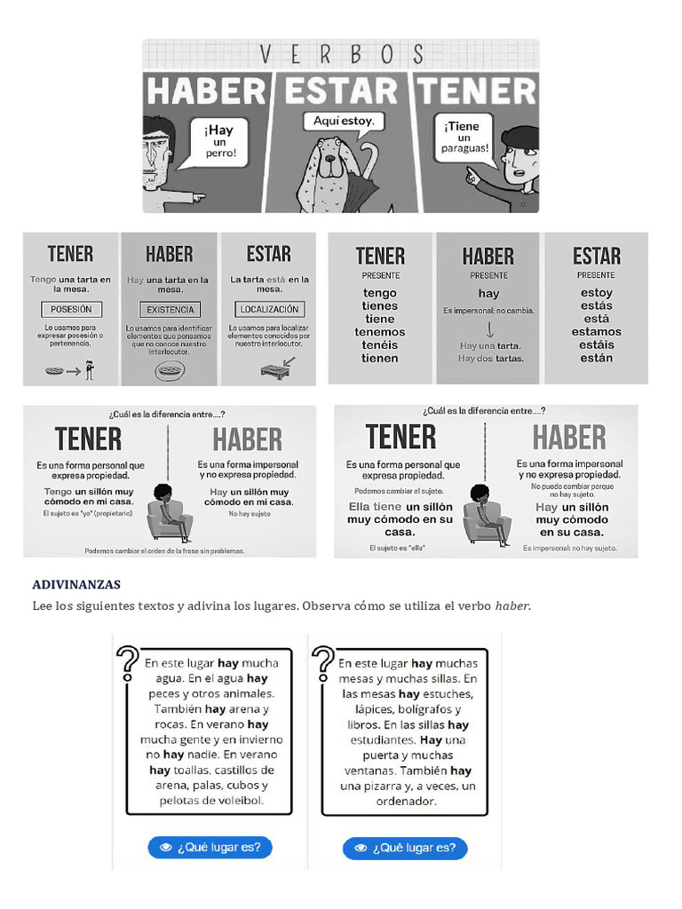 Haber Tener y Estar | PDF