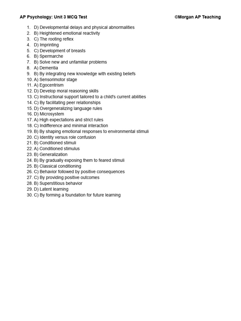 Unit 3 Test_answer | PDF