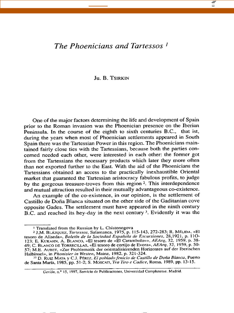 The Phoenicians and Tartessos | PDF