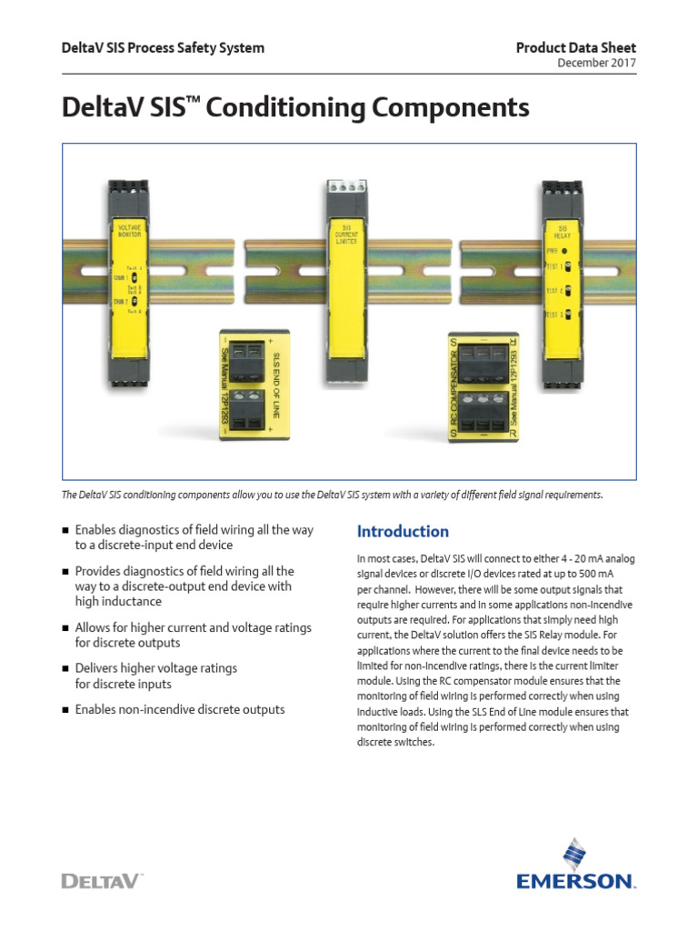 Product Data Sheet Deltav Sis Conditioning Components en 56330 | PDF ...