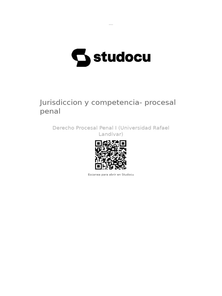 Jurisdicción y Competencia en Derecho Penal | PDF | Jurisdicción ...