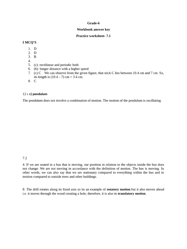 Grade 6 Woork Book Answer Key Pdf