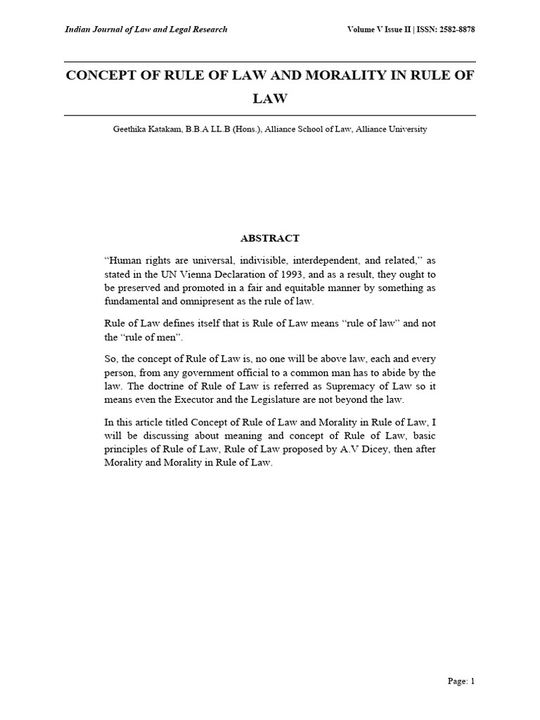 Rule of Law and Morality Explained | PDF | Rule Of Law | Morality