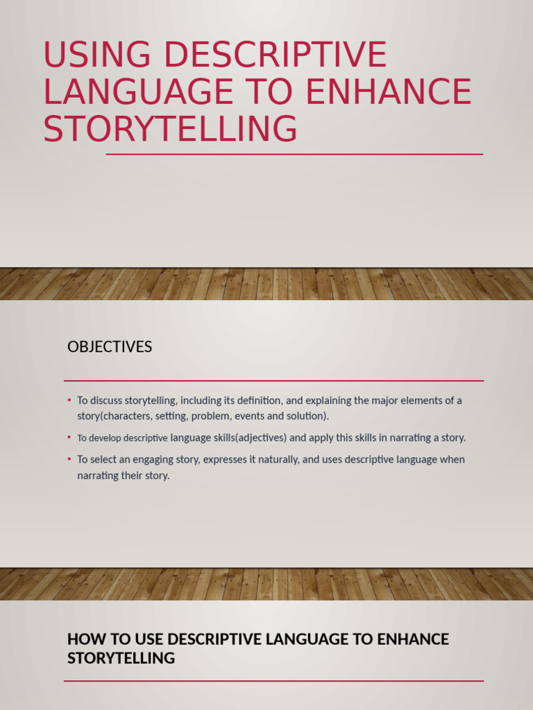 Enhancing Storytelling with Descriptive Language | PDF