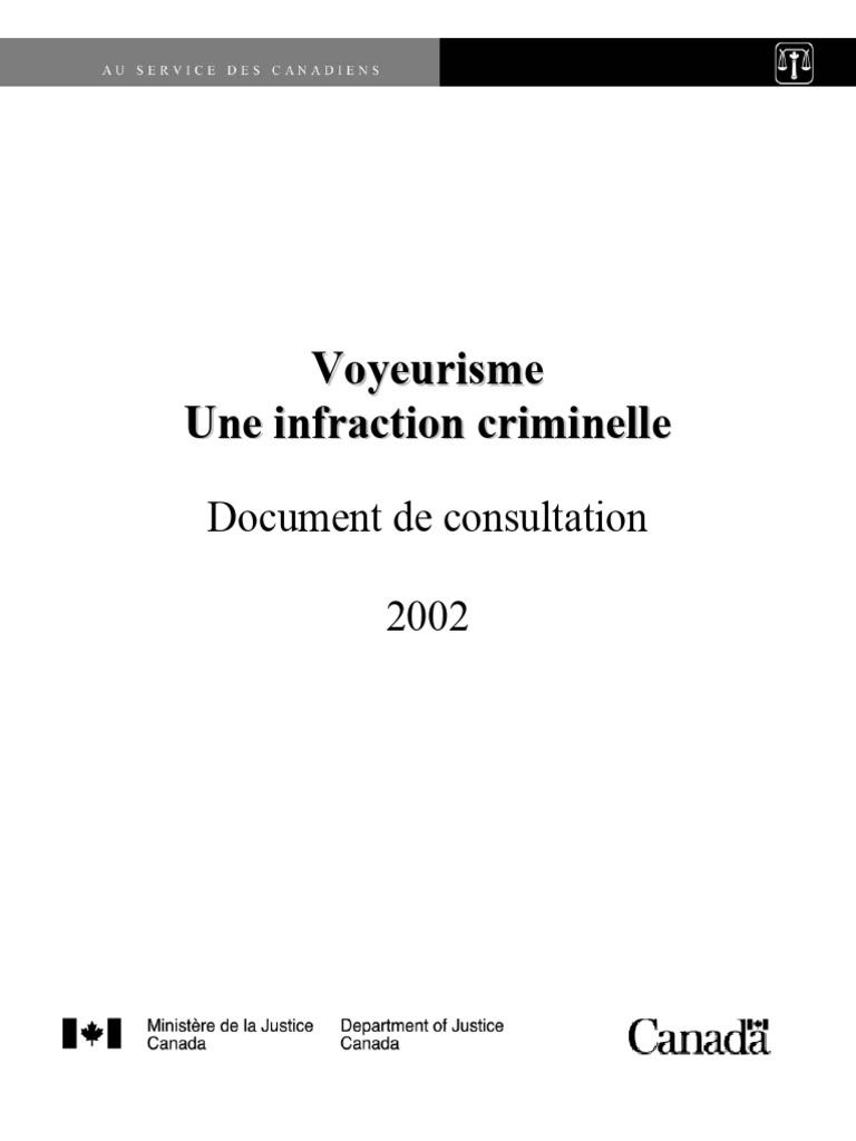 Consultation sur le voyeurisme criminel | PDF | Crimes | Crime et violence