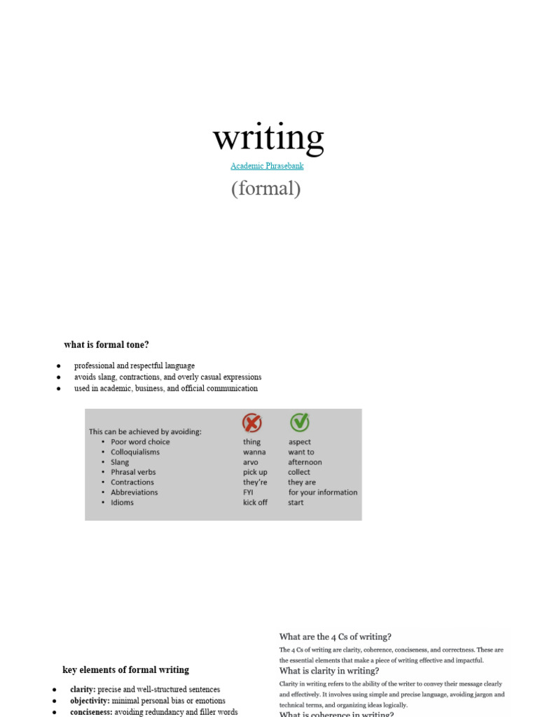 Writing Academic Formal Pdf