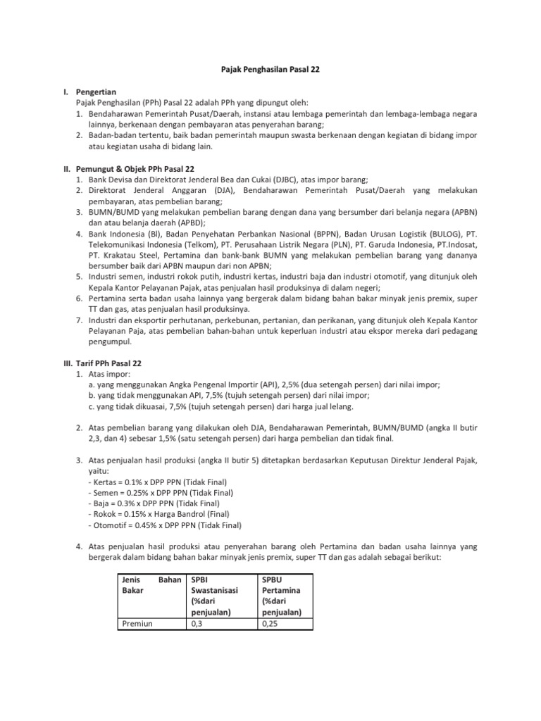 Pajak Penghasilan Pasal 22 Dan 23